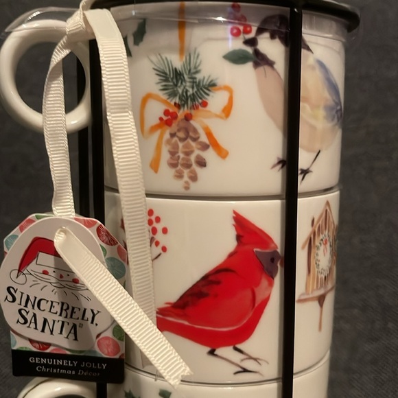 NWOT Grace Fine porcelain stackable mugs - Picture 7 of 9